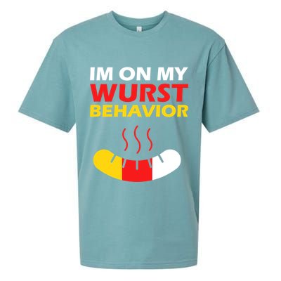 Oktoberfest I'm On My Wurst Behavior  Sueded Cloud Jersey T-Shirt