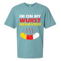 Oktoberfest I'm On My Wurst Behavior  Sueded Cloud Jersey T-Shirt