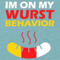 Oktoberfest I'm On My Wurst Behavior  Sueded Cloud Jersey T-Shirt