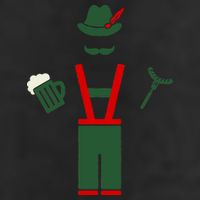 Oktoberfest Mustache Lederhosen Beer & Sausage Icon 11oz C Handle Ceramic Mug