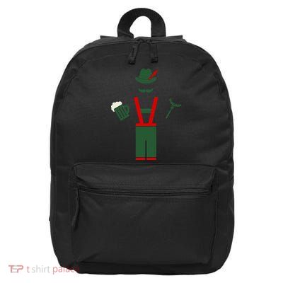 Oktoberfest Mustache Lederhosen Beer & Sausage Icon 16 in Basic Backpack
