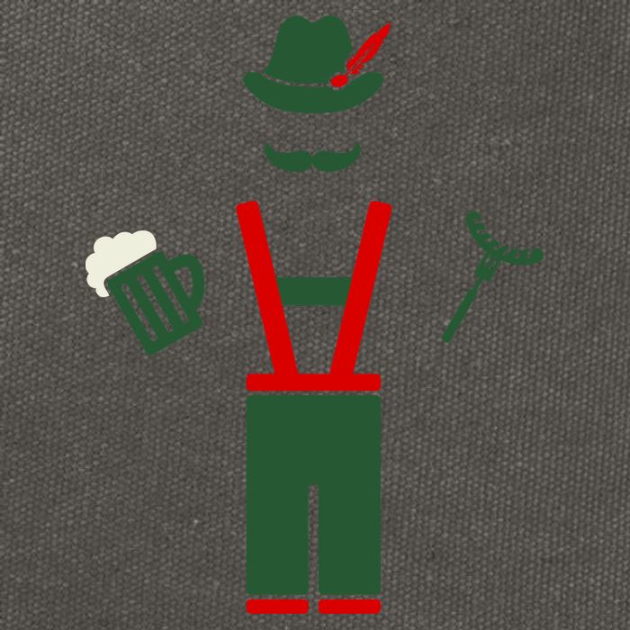 Oktoberfest Mustache Lederhosen Beer & Sausage Icon Cotton Canvas Backpack