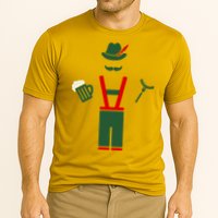 Oktoberfest Mustache Lederhosen Beer & Sausage Icon Cooling Performance Crew T-Shirt