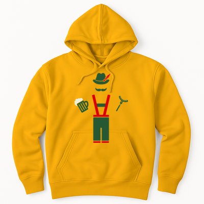 Oktoberfest Mustache Lederhosen Beer & Sausage Icon Hoodie