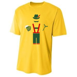 Oktoberfest Mustache Lederhosen Beer & Sausage Icon Youth Performance Sprint T-Shirt