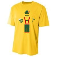 Oktoberfest Mustache Lederhosen Beer & Sausage Icon Youth Performance Sprint T-Shirt