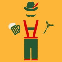 Oktoberfest Mustache Lederhosen Beer & Sausage Icon Tie-Dye T-Shirt