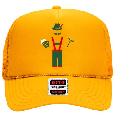 Oktoberfest Mustache Lederhosen Beer & Sausage Icon Trucker Hat