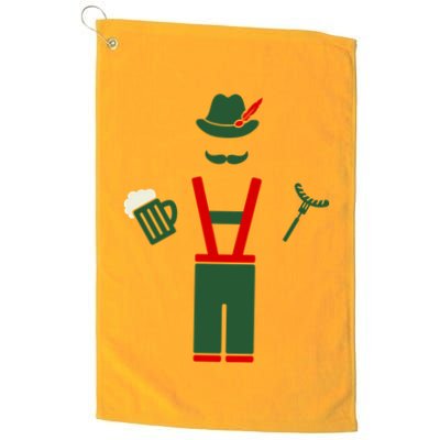 Oktoberfest Mustache Lederhosen Beer & Sausage Icon Golf Towel