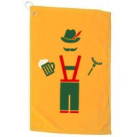 Oktoberfest Mustache Lederhosen Beer & Sausage Icon Golf Towel