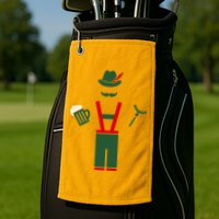 Oktoberfest Mustache Lederhosen Beer & Sausage Icon Golf Towel