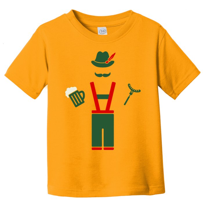 Oktoberfest Mustache Lederhosen Beer & Sausage Icon Toddler T-Shirt