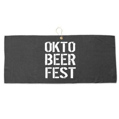 Oktoberfest Okto Beer Fest Logo Large Microfiber Waffle Golf Towel