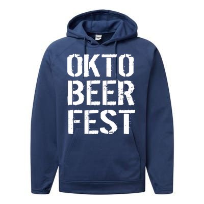 Oktoberfest Okto Beer Fest Logo Performance Fleece Hoodie