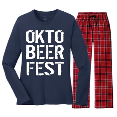 Oktoberfest Okto Beer Fest Logo Women's Long Sleeve Flannel Pajama Set 