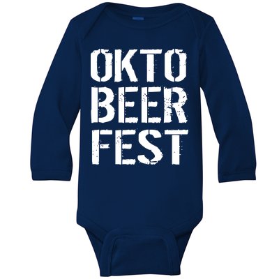 Oktoberfest Okto Beer Fest Logo Baby Long Sleeve Bodysuit