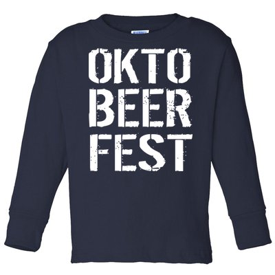 Oktoberfest Okto Beer Fest Logo Toddler Long Sleeve Shirt