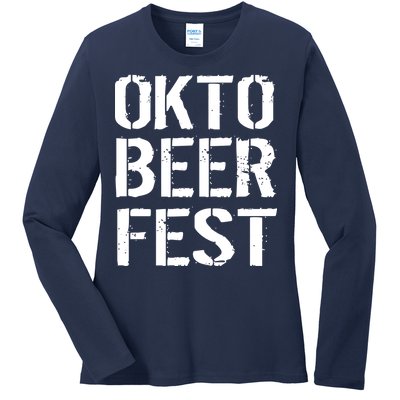 Oktoberfest Okto Beer Fest Logo Ladies Long Sleeve Shirt