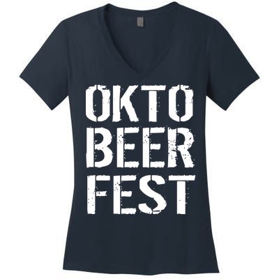 Oktoberfest Okto Beer Fest Logo Women's V-Neck T-Shirt