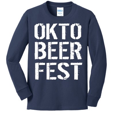 Oktoberfest Okto Beer Fest Logo Kids Long Sleeve Shirt