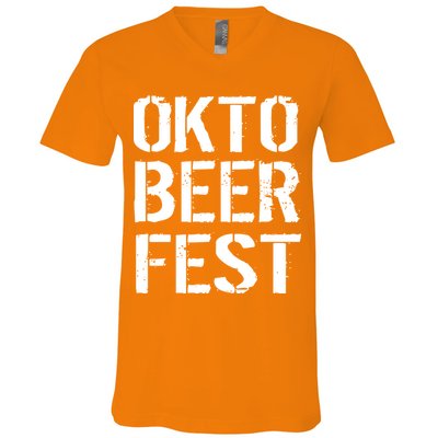 Oktoberfest Okto Beer Fest Logo V-Neck T-Shirt