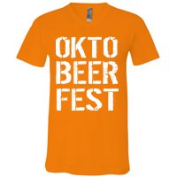 Oktoberfest Okto Beer Fest Logo V-Neck T-Shirt