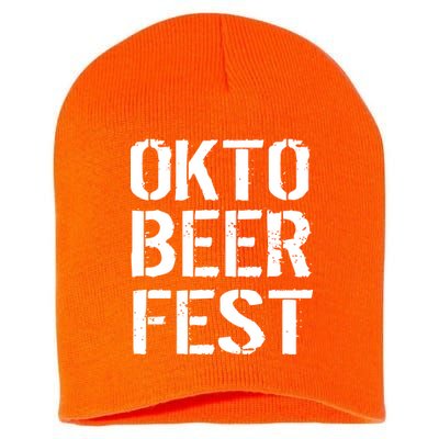 Oktoberfest Okto Beer Fest Logo Short Acrylic Beanie