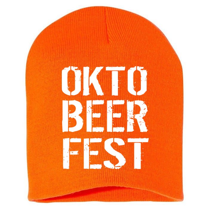 Oktoberfest Okto Beer Fest Logo Short Acrylic Beanie