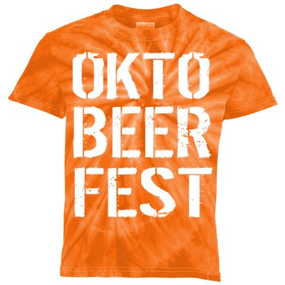 Oktoberfest Okto Beer Fest Logo Kids Tie-Dye T-Shirt