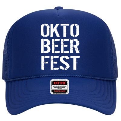 Oktoberfest Okto Beer Fest Logo High Crown Mesh Back Trucker Hat