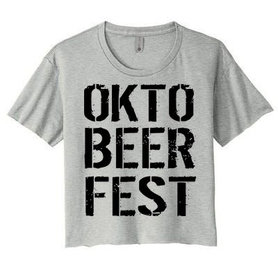 Oktoberfest Okto Beer Fest Logo Women's Crop Top Tee