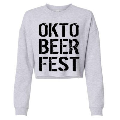 Oktoberfest Okto Beer Fest Logo Cropped Pullover Crew