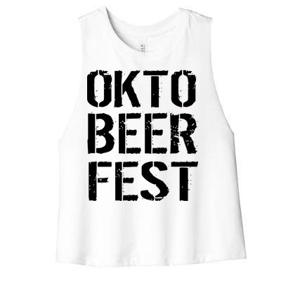 Oktoberfest Okto Beer Fest Logo Women's Racerback Cropped Tank