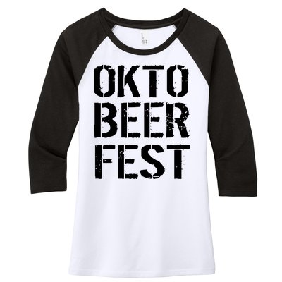 Oktoberfest Okto Beer Fest Logo Women's Tri-Blend 3/4-Sleeve Raglan Shirt