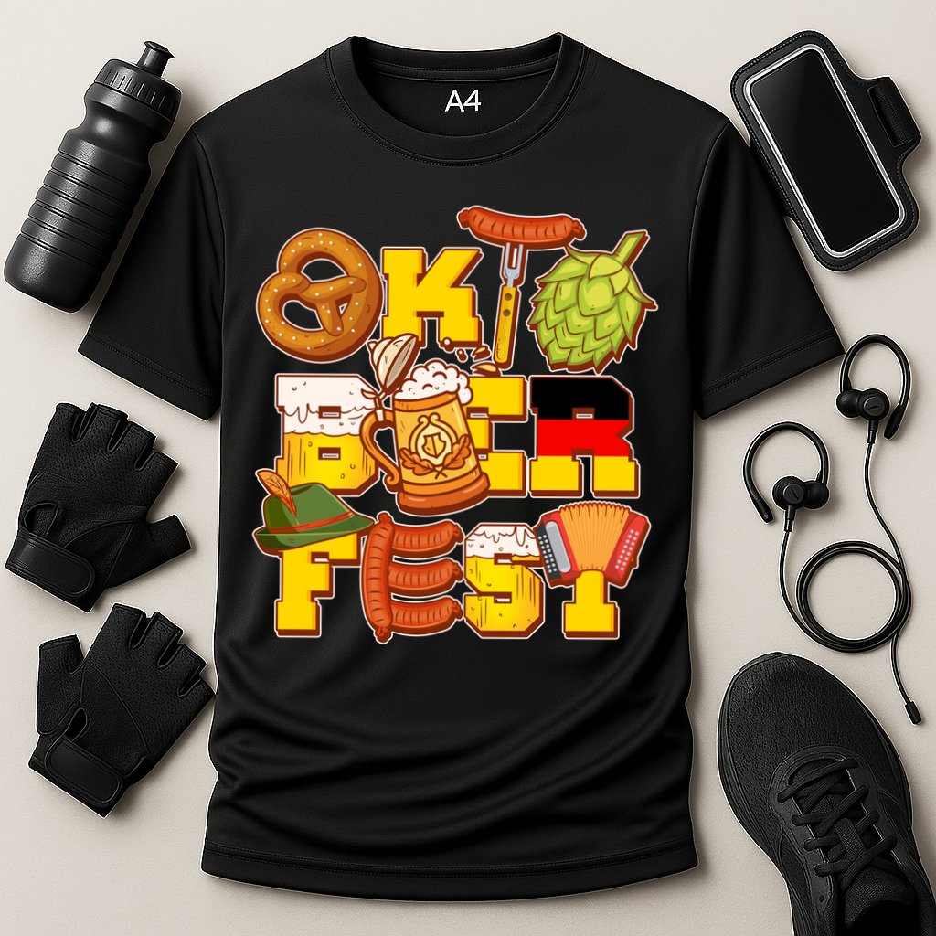 Oktoberfest Party Logo Cooling Performance Crew T-Shirt