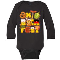 Oktoberfest Party Logo Baby Long Sleeve Bodysuit