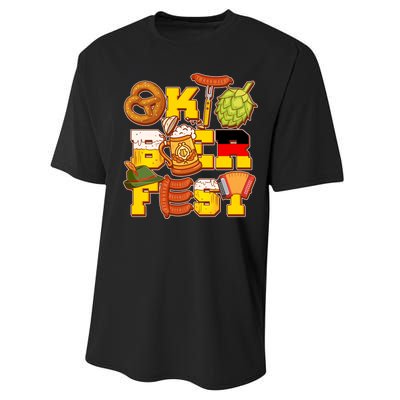 Oktoberfest Party Logo Performance Sprint T-Shirt