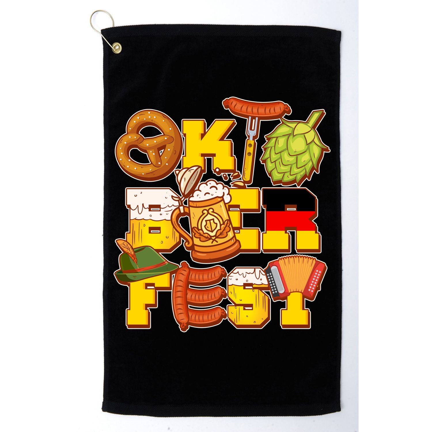 Oktoberfest Party Logo Golf Towel