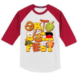 Oktoberfest Party Logo Kids Colorblock Raglan Jersey