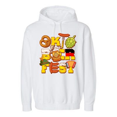 Oktoberfest Party Logo Garment-Dyed Fleece Hoodie