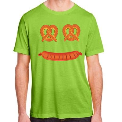 Oktoberfest Pretzel Sausage Smiley Face Adult ChromaSoft Performance T-Shirt