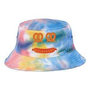 Oktoberfest Pretzel Sausage Smiley Face Tie Dye Newport Bucket Hat