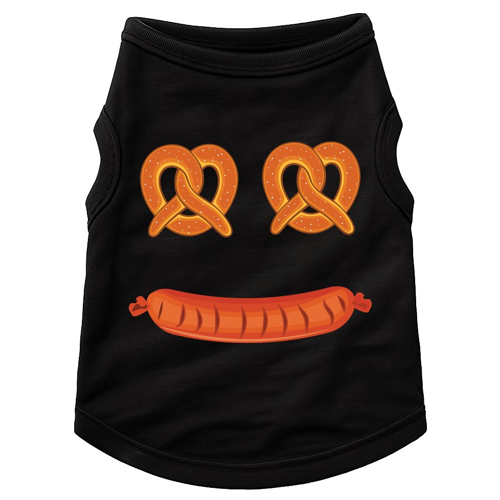 Oktoberfest Pretzel Sausage Smiley Face Doggie Tank