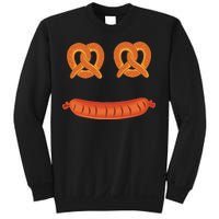 Oktoberfest Pretzel Sausage Smiley Face Sweatshirt