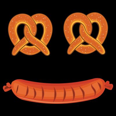Oktoberfest Pretzel Sausage Smiley Face T-Shirt