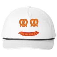 Oktoberfest Pretzel Sausage Smiley Face Snapback Five-Panel Rope Hat