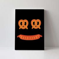 Oktoberfest Pretzel Sausage Smiley Face Canvas