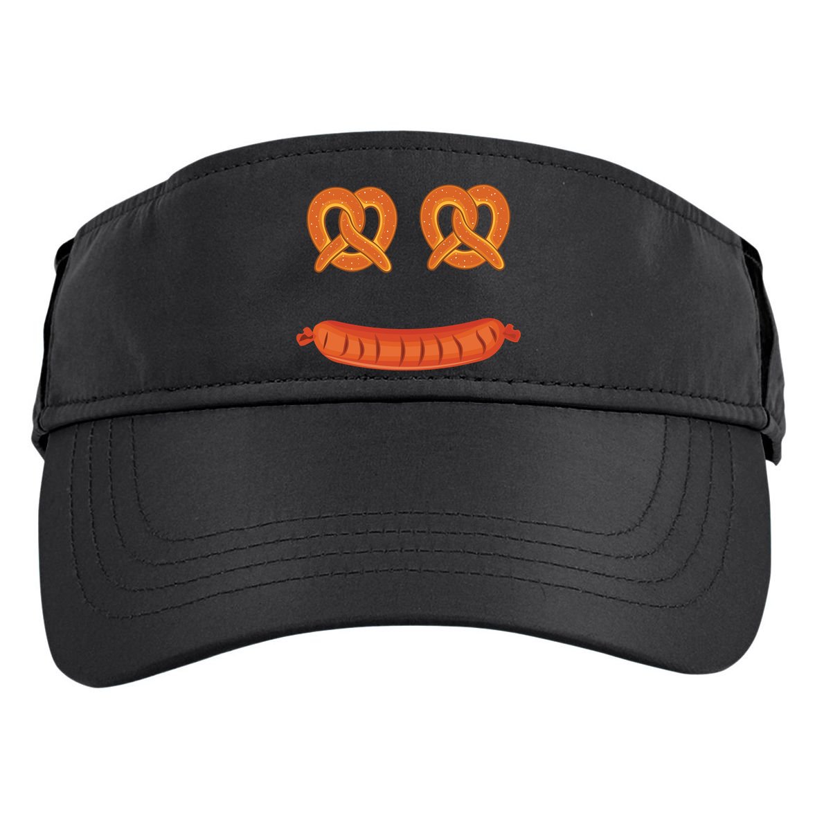 Oktoberfest Pretzel Sausage Smiley Face Adult Drive Performance Visor