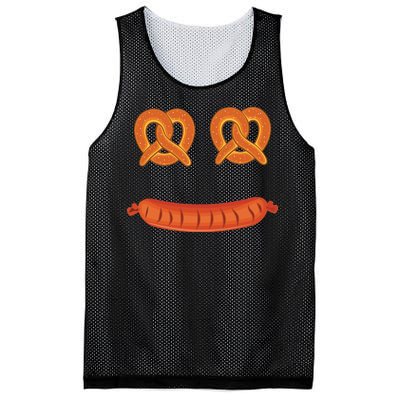 Oktoberfest Pretzel Sausage Smiley Face Mesh Reversible Basketball Jersey Tank