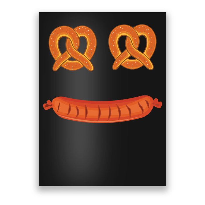 Oktoberfest Pretzel Sausage Smiley Face Poster